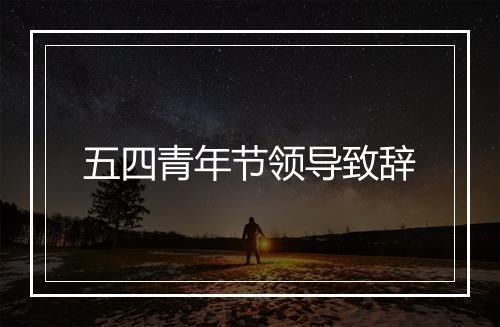 五四青年节领导致辞